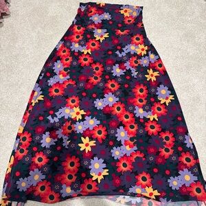 LuLaRoe Skirt with Red and Purple Floral Pattern
